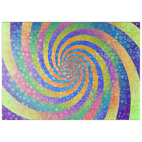 Darstellung des Puzzle Motivs Swirl Rainbow Challenge - Rose Cat Khan puzzleplate Swirl Rainbow Challenge - Rose Cat Khan 100 Puzzle