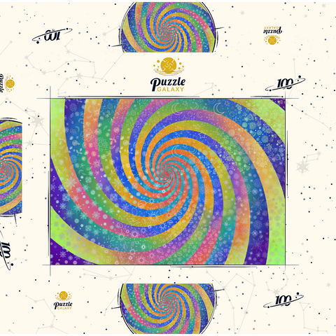 Darstellung des Puzzle Motivs Swirl Rainbow Challenge - Rose Cat Khan Swirl Rainbow Challenge - Rose Cat Khan 100 Puzzle Schachtel 3D Modell