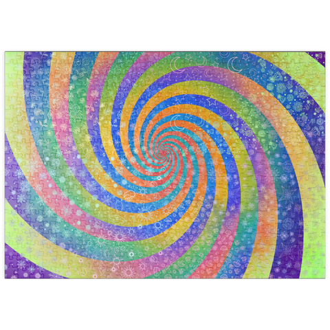 Darstellung des Puzzle Motivs Swirl Rainbow Challenge - Rose Cat Khan puzzleplate Swirl Rainbow Challenge - Rose Cat Khan 500 Puzzle