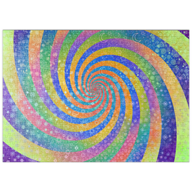 Darstellung des Puzzle Motivs Swirl Rainbow Challenge - Rose Cat Khan - Puzzleteile: 500