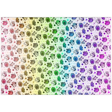 Darstellung des Puzzle Motivs Würfel-Kreaturen-Herausforderung – Rose Cat Khan puzzleplate Dice Critters Challenge - Rose Cat Khan 1000 Puzzle