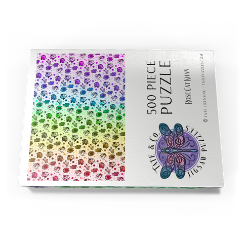 Darstellung des Puzzle Motivs Würfel-Kreaturen-Herausforderung – Rose Cat Khan Dice Critters Challenge - Rose Cat Khan 500 Puzzle Schachtel Ansicht3