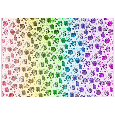 Darstellung des Puzzle Motivs Würfel-Kreaturen-Herausforderung – Rose Cat Khan puzzleplate Dice Critters Challenge - Rose Cat Khan 500 Puzzle