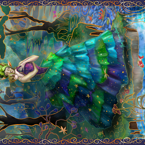 Darstellung des Puzzle Motivs Waldmutter – Rose Cat Khan Forest Mother - Rose Cat Khan 1000 Puzzle 3D Modell