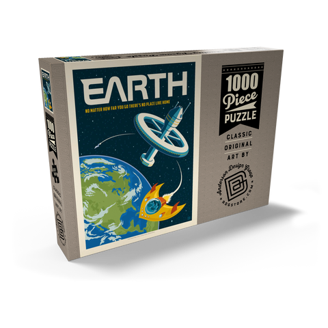 Darstellung des Puzzle Motivs Earth: No Place Like Home, Vintage Poster Earth: No Place Like Home, Vintage Poster 1000 Puzzle Schachtel Ansicht2