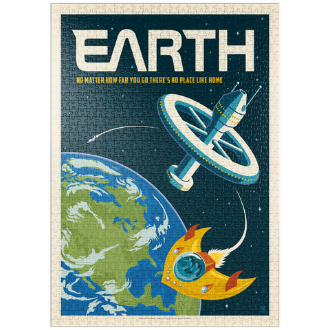Darstellung des Puzzle Motivs Earth: No Place Like Home, Vintage Poster puzzleplate Earth: No Place Like Home, Vintage Poster 1000 Puzzle