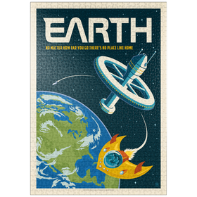 Darstellung des Puzzle Motivs Earth: No Place Like Home, Vintage Poster - Puzzleteile: 1000