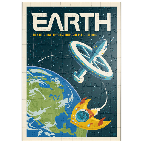 Darstellung des Puzzle Motivs Earth: No Place Like Home, Vintage Poster puzzleplate Earth: No Place Like Home, Vintage Poster 100 Puzzle