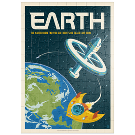 Darstellung des Puzzle Motivs Earth: No Place Like Home, Vintage Poster - Puzzleteile: 100