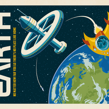 Darstellung des Puzzle Motivs Earth: No Place Like Home, Vintage Poster 200 Puzzle 3D Modell