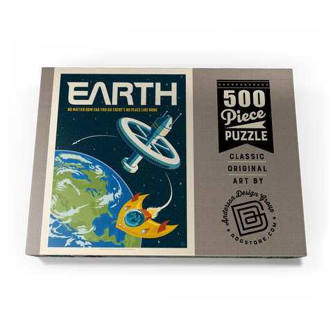 Darstellung des Puzzle Motivs Earth: No Place Like Home, Vintage Poster Earth: No Place Like Home, Vintage Poster 500 Puzzle Schachtel Ansicht3