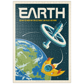 Darstellung des Puzzle Motivs Earth: No Place Like Home, Vintage Poster - Puzzleteile: 500