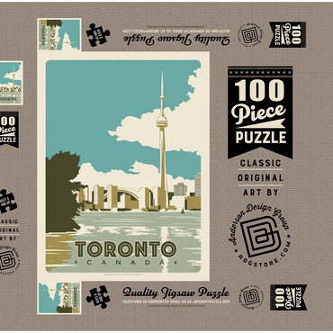 Darstellung des Puzzle Motivs Canada: Toronto, Vintage Poster 100 Puzzle Schachtel 3D Modell