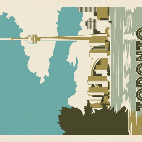 Darstellung des Puzzle Motivs Canada: Toronto, Vintage Poster Canada: Toronto, Vintage Poster 500 Puzzle 3D Modell