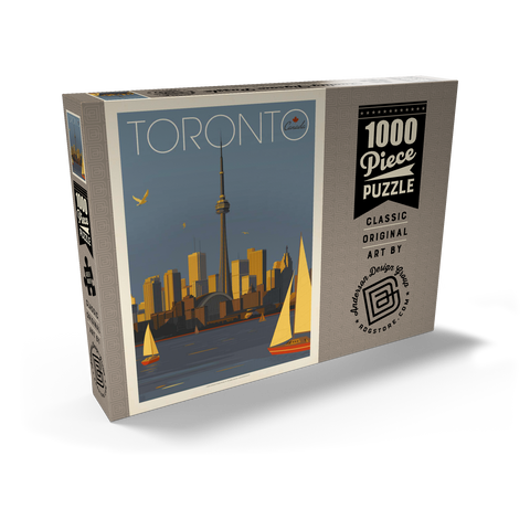 Darstellung des Puzzle Motivs Kanada: Segelboote in Toronto, Vintage Poster Canada: Toronto Sailboats, Vintage Poster 1000 Puzzle Schachtel Ansicht2
