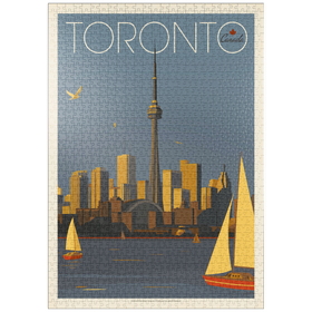 Darstellung des Puzzle Motivs Kanada: Segelboote in Toronto, Vintage Poster - Puzzleteile: 1000