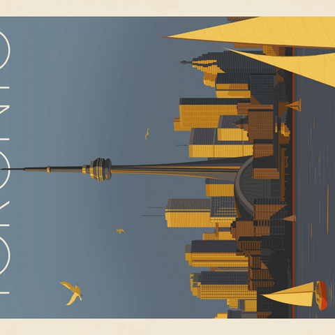 Darstellung des Puzzle Motivs Kanada: Segelboote in Toronto, Vintage Poster Canada: Toronto Sailboats, Vintage Poster 1000 Puzzle 3D Modell