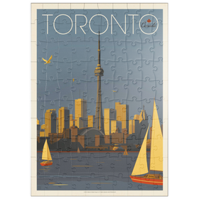 Darstellung des Puzzle Motivs Kanada: Segelboote in Toronto, Vintage Poster - Puzzleteile: 100