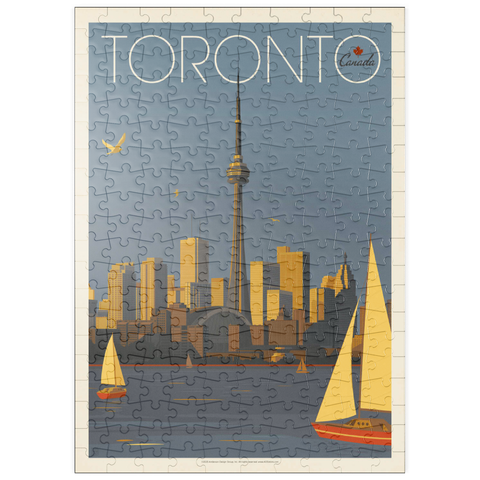 Darstellung des Puzzle Motivs Kanada: Segelboote in Toronto, Vintage Poster puzzleplate Canada: Toronto Sailboats, Vintage Poster 200 Puzzle