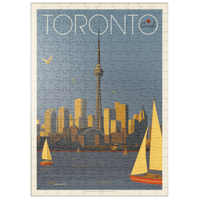 Darstellung des Puzzle Motivs Kanada: Segelboote in Toronto, Vintage Poster - Puzzleteile: 200