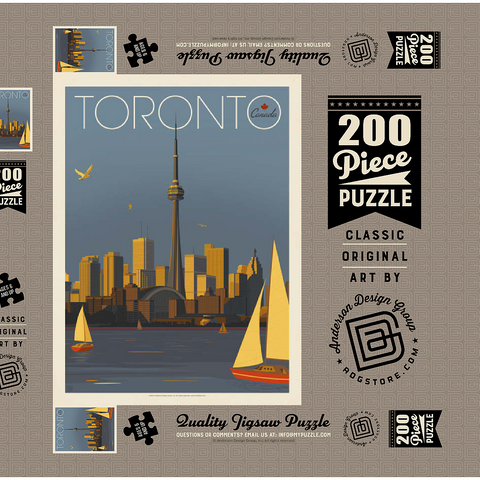 Darstellung des Puzzle Motivs Kanada: Segelboote in Toronto, Vintage Poster Canada: Toronto Sailboats, Vintage Poster 200 Puzzle Schachtel 3D Modell