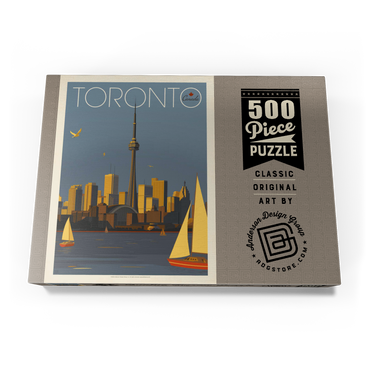 Darstellung des Puzzle Motivs Canada: Toronto Sailboats, Vintage Poster 500 Puzzle Schachtel Ansicht3