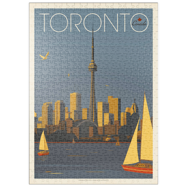 Darstellung des Puzzle Motivs puzzleplate Canada: Toronto Sailboats, Vintage Poster 500 Puzzle