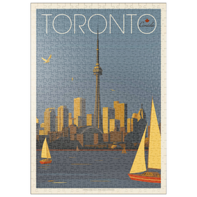 Darstellung des Puzzle Motivs Kanada: Segelboote in Toronto, Vintage Poster - Puzzleteile: 500