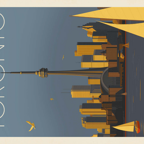 Darstellung des Puzzle Motivs Kanada: Segelboote in Toronto, Vintage Poster Canada: Toronto Sailboats, Vintage Poster 500 Puzzle 3D Modell