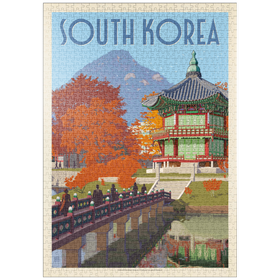 Darstellung des Puzzle Motivs Südkorea, Seoul: Gyeongbokgung-Palast, Vintage Poster - Puzzleteile: 1000