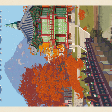 Darstellung des Puzzle Motivs South Korea, Seoul: Gyeongbokgung Palace, Vintage Poster 1000 Puzzle 3D Modell