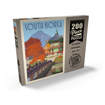 Darstellung des Puzzle Motivs South Korea, Seoul: Gyeongbokgung Palace, Vintage Poster 200 Puzzle Schachtel Ansicht2
