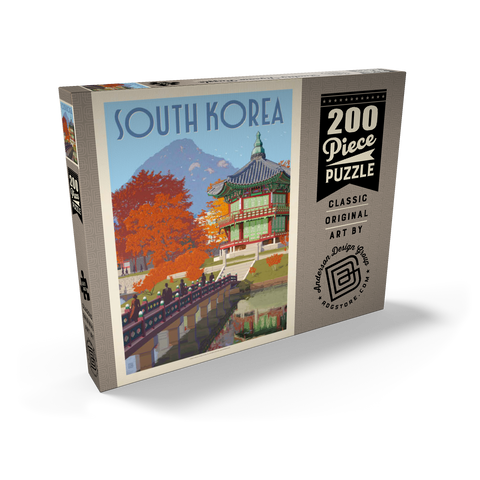 Darstellung des Puzzle Motivs Südkorea, Seoul: Gyeongbokgung-Palast, Vintage Poster South Korea, Seoul: Gyeongbokgung Palace, Vintage Poster 200 Puzzle Schachtel Ansicht2