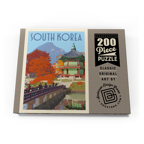 Darstellung des Puzzle Motivs Südkorea, Seoul: Gyeongbokgung-Palast, Vintage Poster South Korea, Seoul: Gyeongbokgung Palace, Vintage Poster 200 Puzzle Schachtel Ansicht3