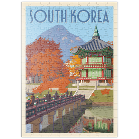 Darstellung des Puzzle Motivs Südkorea, Seoul: Gyeongbokgung-Palast, Vintage Poster - Puzzleteile: 200