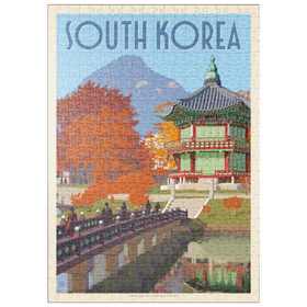 Darstellung des Puzzle Motivs Südkorea, Seoul: Gyeongbokgung-Palast, Vintage Poster - Puzzleteile: 500