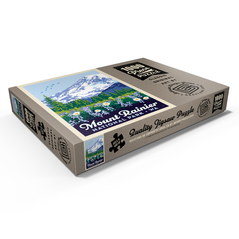 Darstellung des Puzzle Motivs Mount Rainier Nationalpark: Wildblumen, Vintage Poster Mount Rainier National Park: Wildflowers, Vintage Poster 1000 Puzzle Schachtel Ansicht1