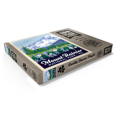 Darstellung des Puzzle Motivs Mount Rainier National Park: Wildflowers, Vintage Poster 100 Puzzle Schachtel Ansicht1