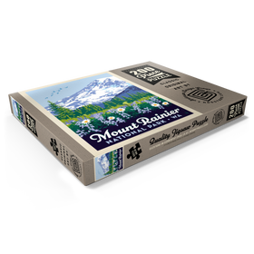 Darstellung des Puzzle Motivs Mount Rainier Nationalpark: Wildblumen, Vintage Poster - Puzzleteile: 200