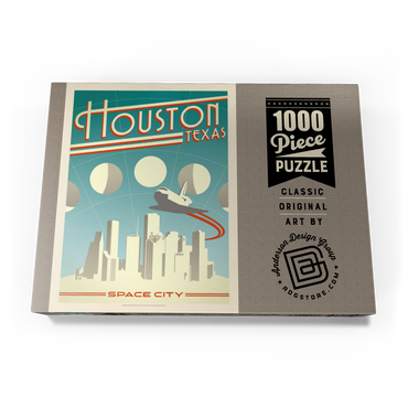 Darstellung des Puzzle Motivs Houston: Space City, Vintage Poster 1000 Puzzle Schachtel Ansicht3