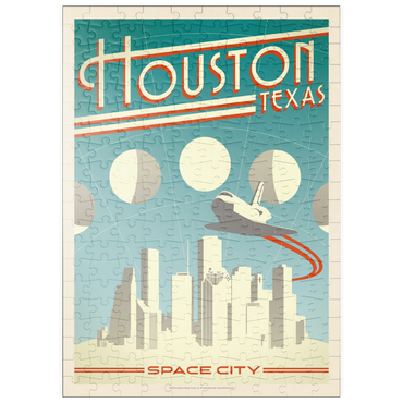 Darstellung des Puzzle Motivs puzzleplate Houston: Space City, Vintage Poster 200 Puzzle