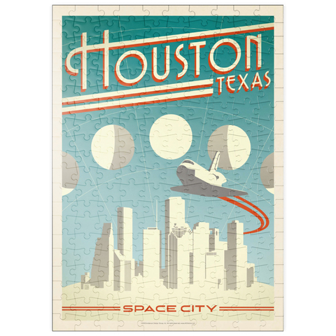 Darstellung des Puzzle Motivs Houston: Weltraumstadt, Vintage Poster puzzleplate Houston: Space City, Vintage Poster 200 Puzzle