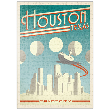 Darstellung des Puzzle Motivs puzzleplate Houston: Space City, Vintage Poster 500 Puzzle
