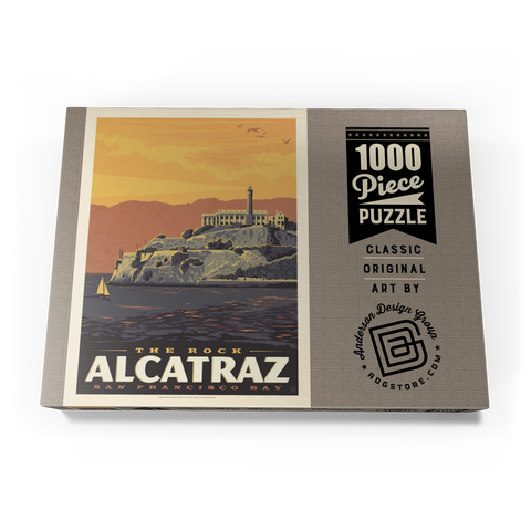 Darstellung des Puzzle Motivs Alcatraz Island, CA, Vintage Poster Alcatraz Island, CA, Vintage Poster 1000 Puzzle Schachtel Ansicht3