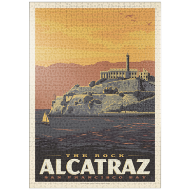 Darstellung des Puzzle Motivs puzzleplate Alcatraz Island, CA, Vintage Poster 1000 Puzzle