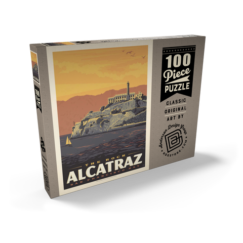 Darstellung des Puzzle Motivs Alcatraz Island, CA, Vintage Poster Alcatraz Island, CA, Vintage Poster 100 Puzzle Schachtel Ansicht2