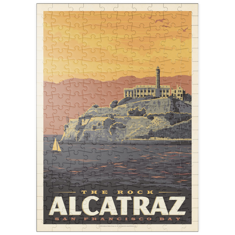 Darstellung des Puzzle Motivs Alcatraz Island, CA, Vintage Poster puzzleplate Alcatraz Island, CA, Vintage Poster 200 Puzzle