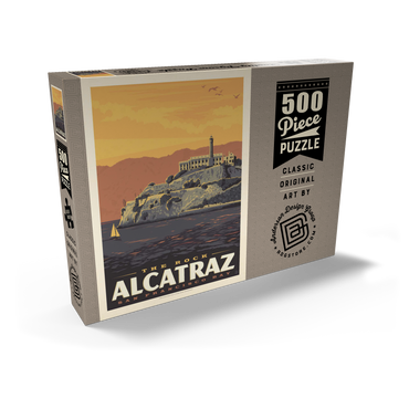 Darstellung des Puzzle Motivs Alcatraz Island, CA, Vintage Poster 500 Puzzle Schachtel Ansicht2