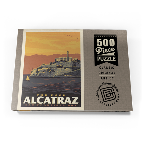 Darstellung des Puzzle Motivs Alcatraz Island, CA, Vintage Poster Alcatraz Island, CA, Vintage Poster 500 Puzzle Schachtel Ansicht3