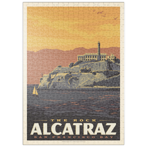 Darstellung des Puzzle Motivs Alcatraz Island, CA, Vintage Poster puzzleplate Alcatraz Island, CA, Vintage Poster 500 Puzzle